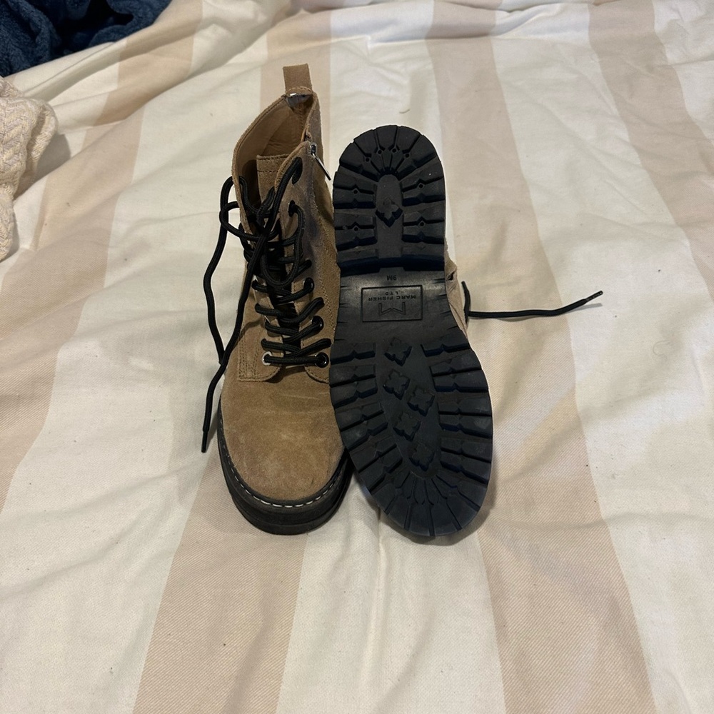 Marc Fisher Tan Combat Boots